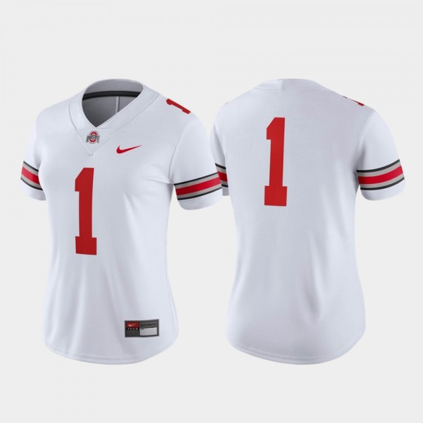 Ohio State Buckeyes Women's #1 White Game College Football Jersey 2404ORGR7